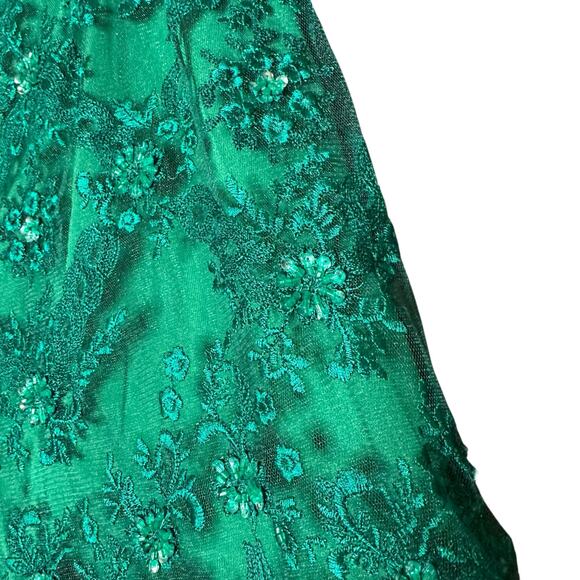 FREE PEOPLE Green Lace Embroidered Beaded Shorts Romper Women's Size 4 FLAWED - Picture 8 of 14